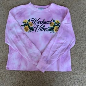 Purple tie-dye crew neck